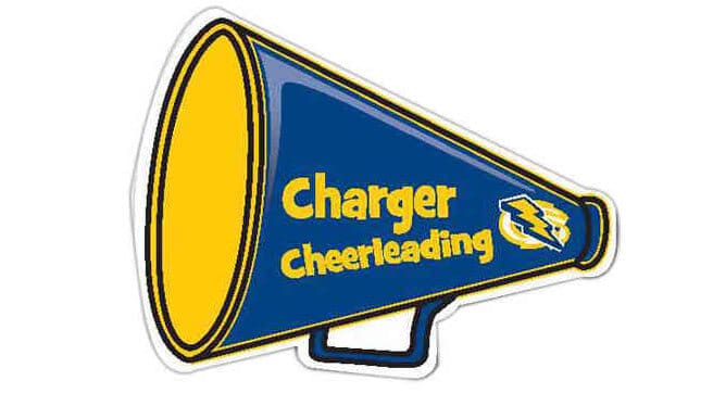 Magnetic decals in the shape of a megaphone - Add your team name and logo