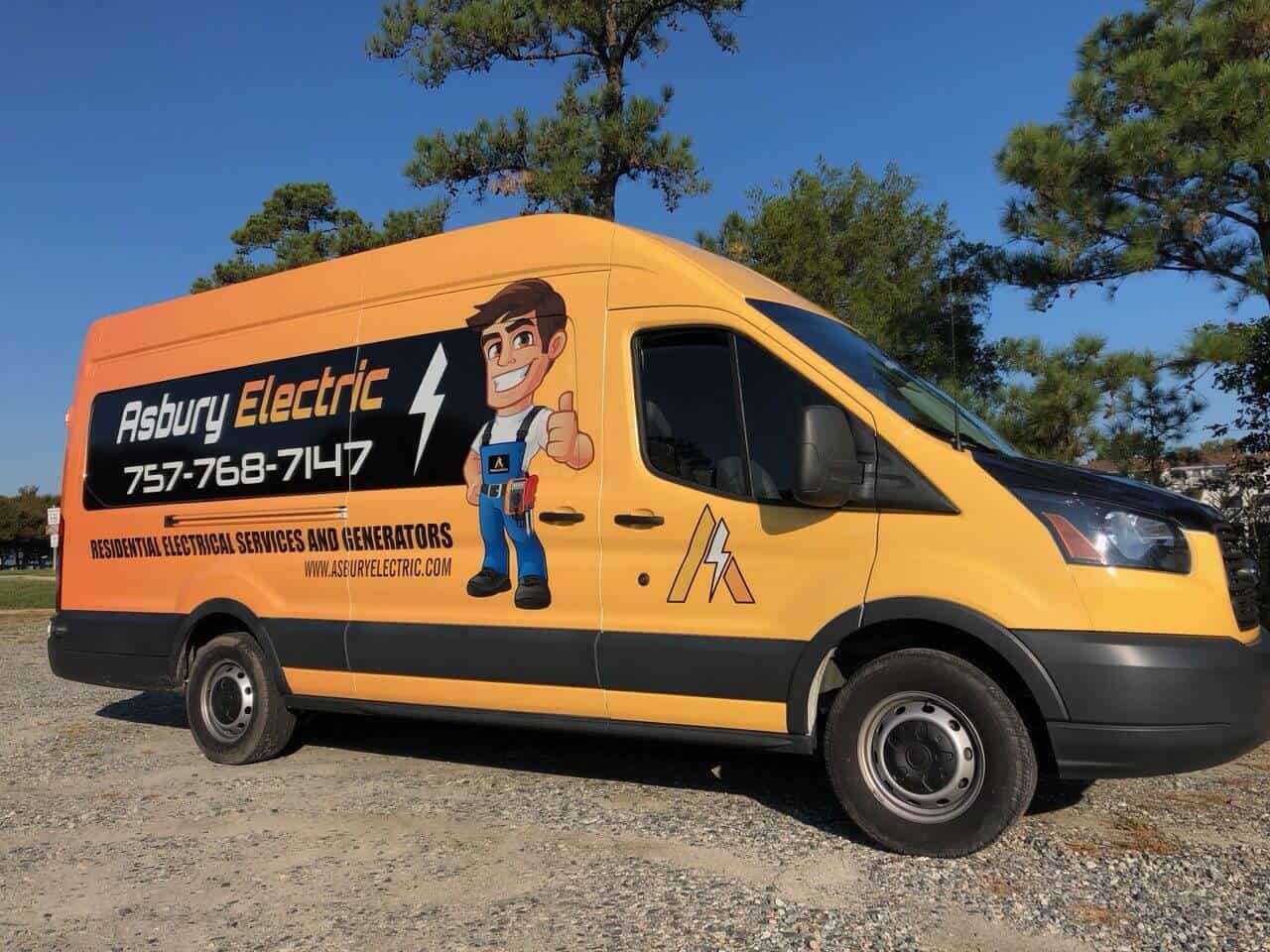 Full color Asbury Electric van wrap