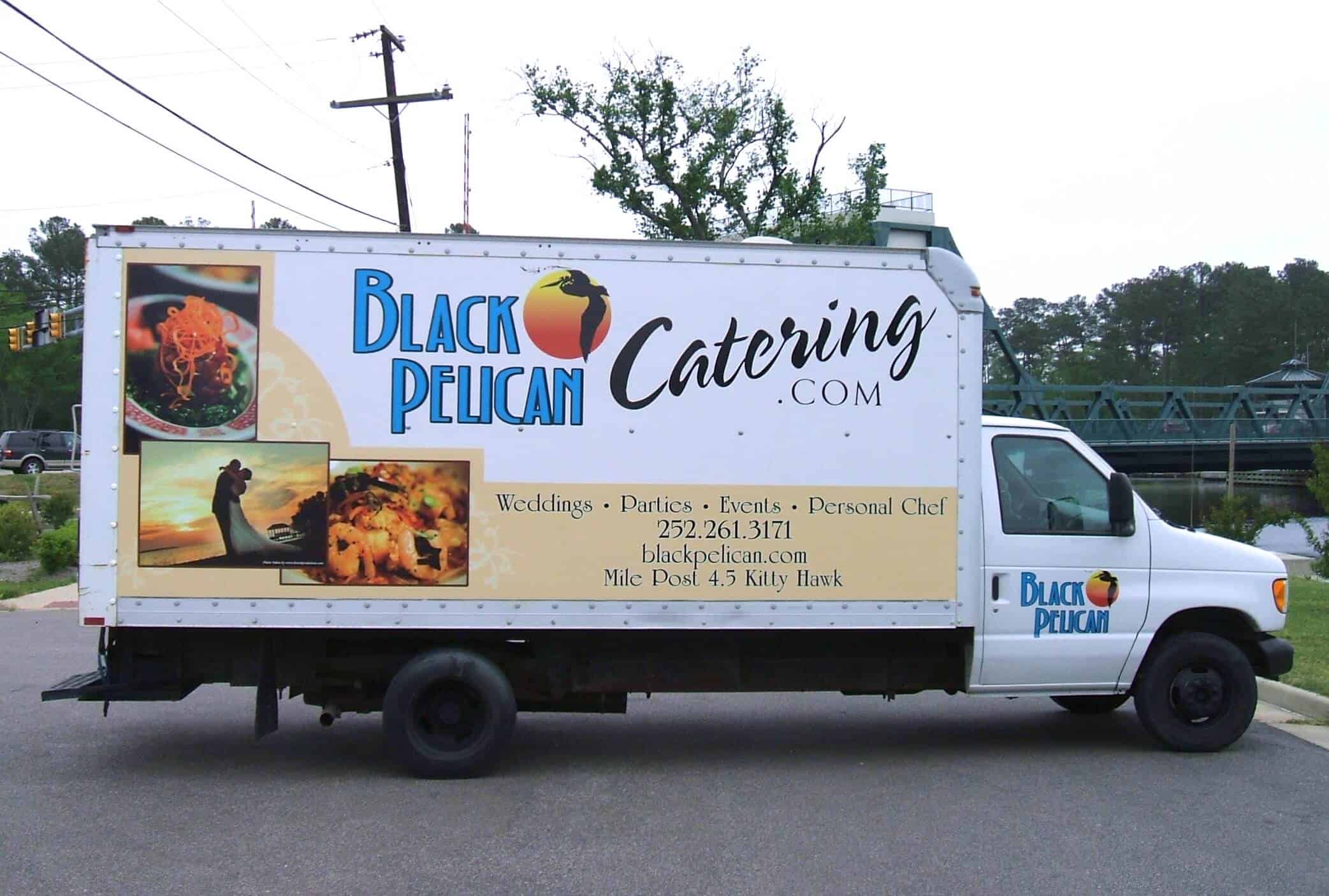 Food truck wrap for Black Pelican Catering