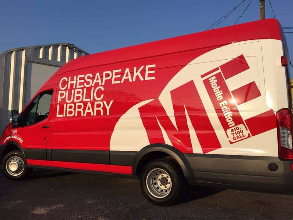 Bookmobile van wraps - Van wrap for Chesapeake Public Library book mobile