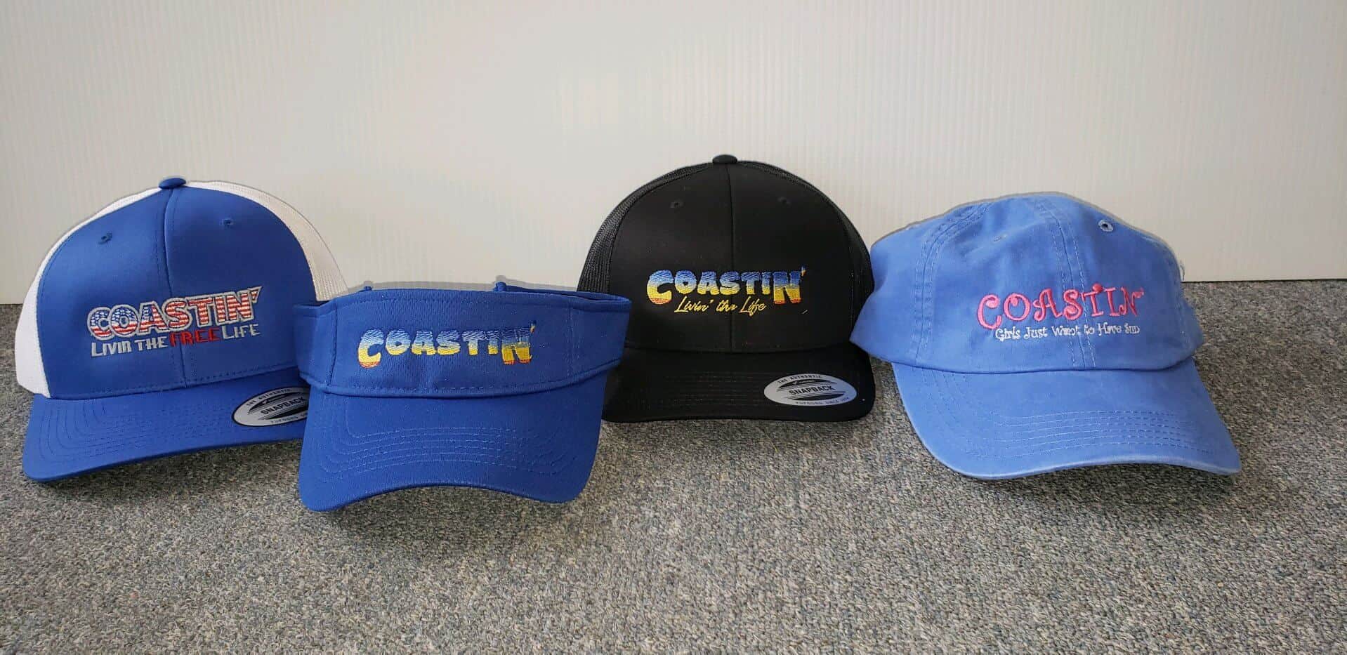 Ball caps. Screen print or Embroider name, logo, and slogan. Great promotional item for events and tradeshows. Ball Caps for team wear, sports where, anywhere!