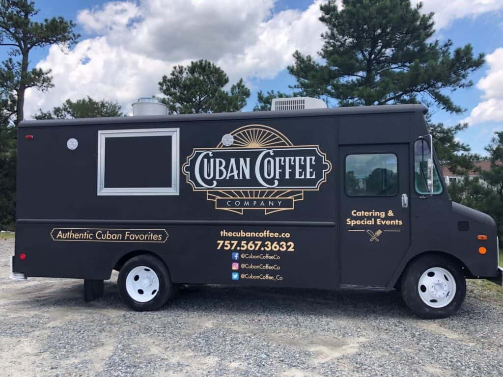 Cuban Coffee food truck wrap (right side view)