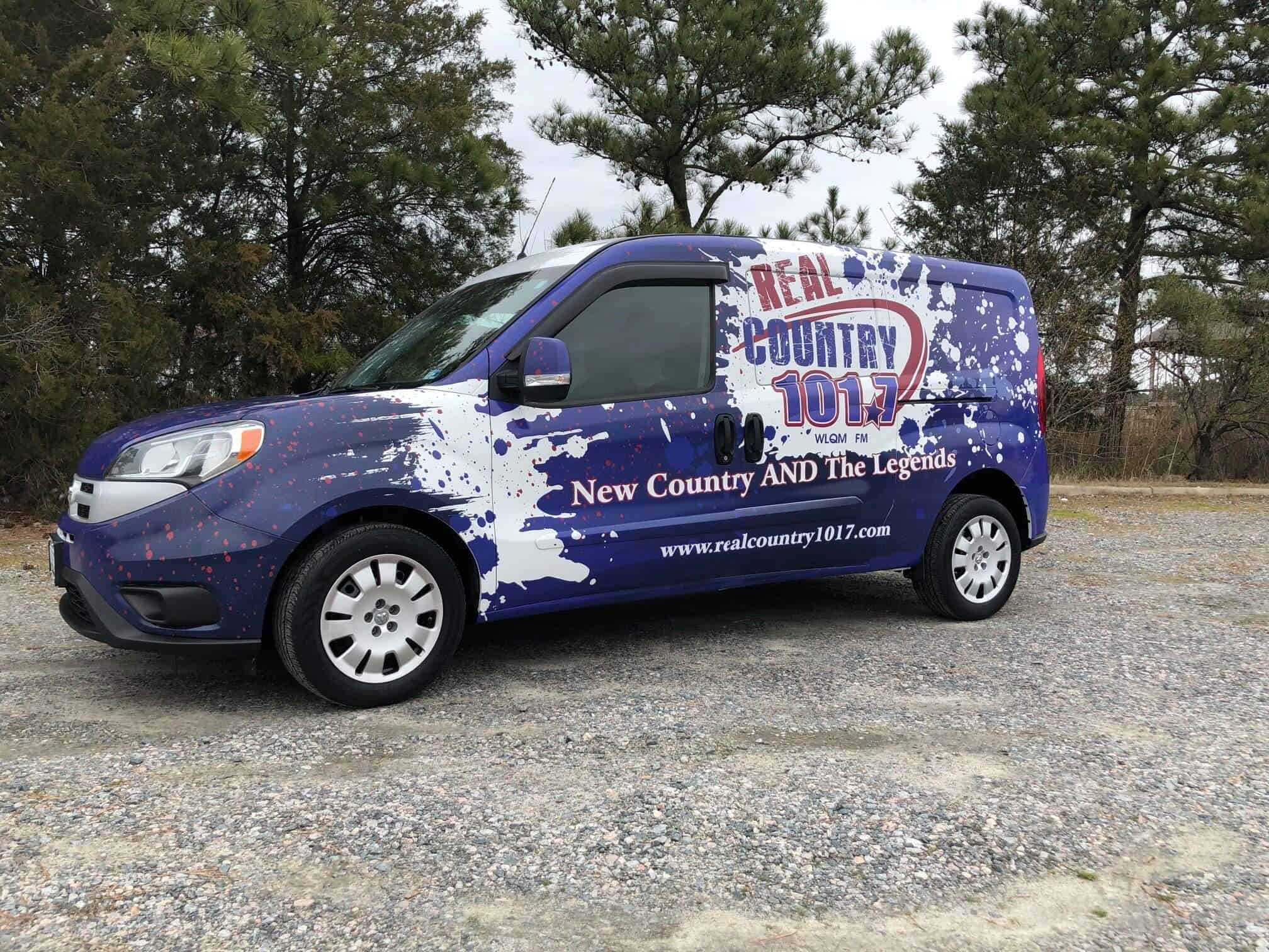 Vehicle van wrap for Real Country 101.7