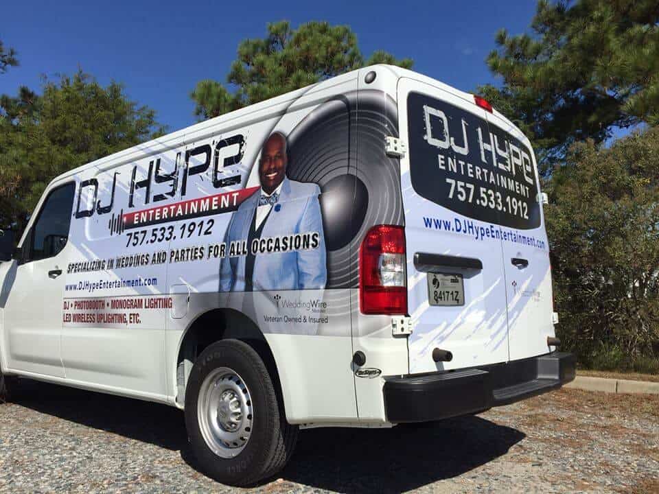 Partial van wrap for DJ Hype