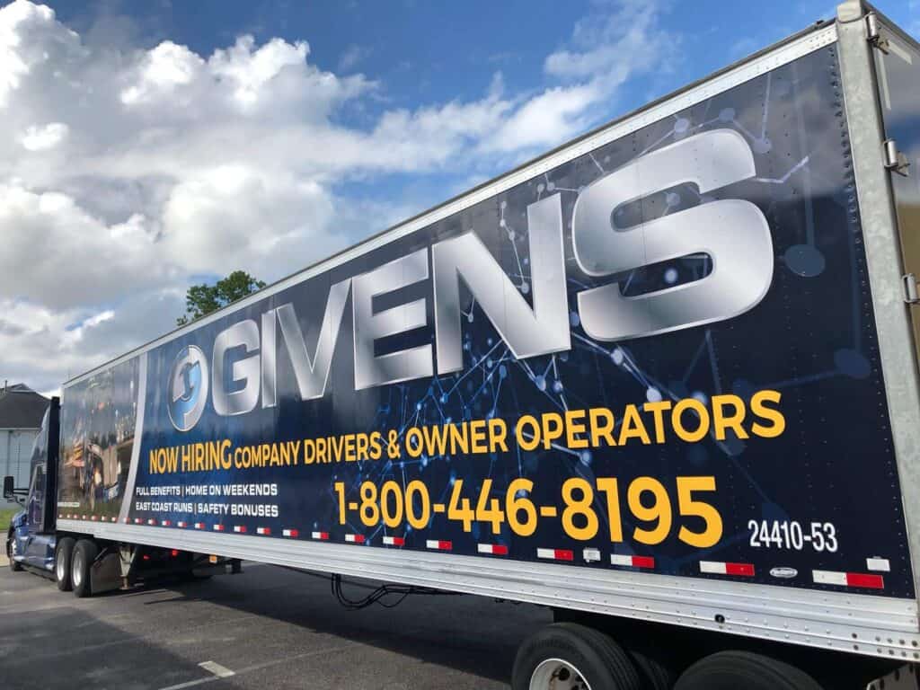 Trailer truck wraps - Trailer truck wrap for GIVENS