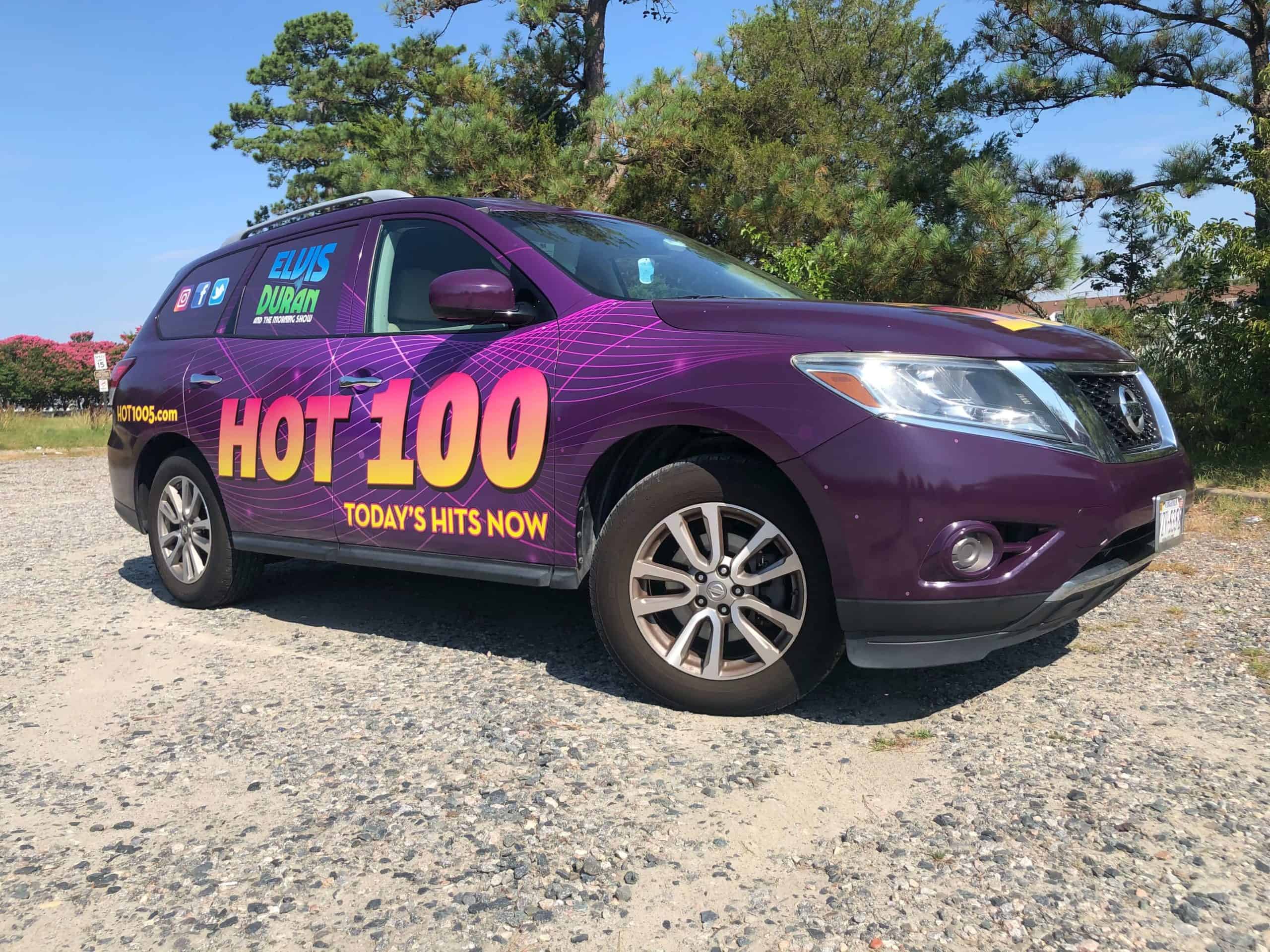 Car wraps for your company vehicles - See the Hot 100 Radio auto wrap