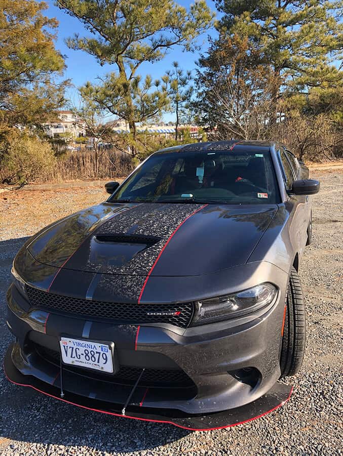 Striped texture wrap on Dodge Challenger