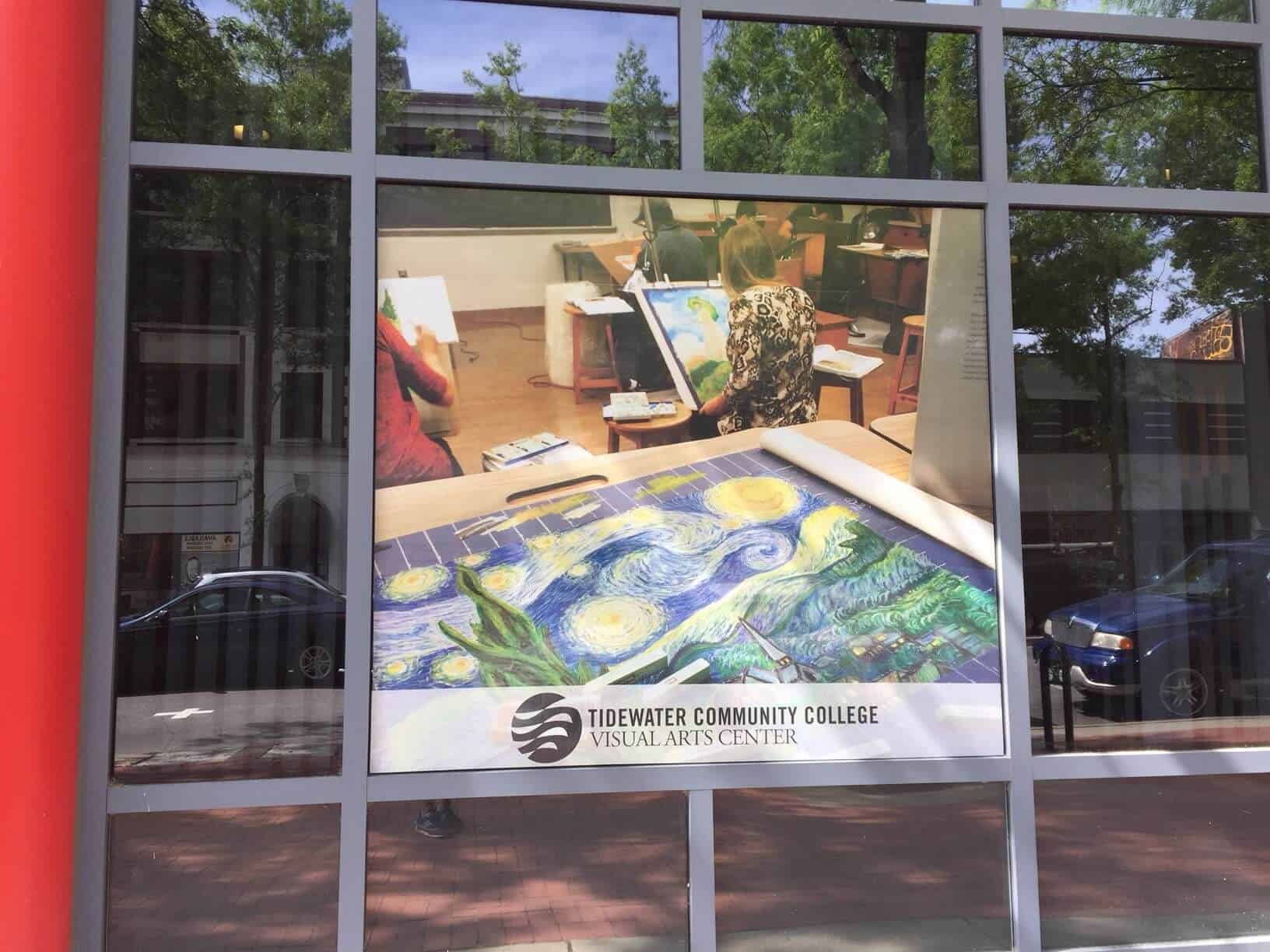 Photo graphics on glass.