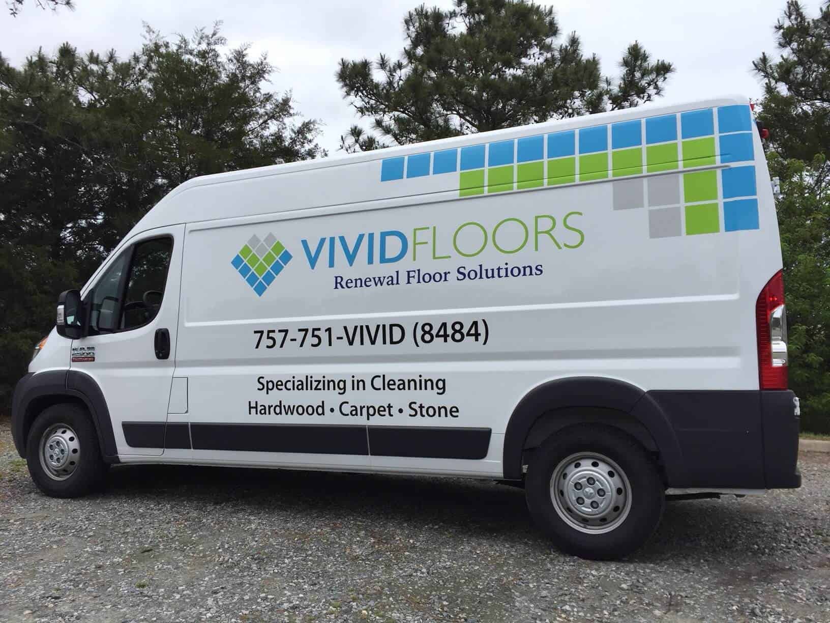 Work truck van wrap for Vivid Floors