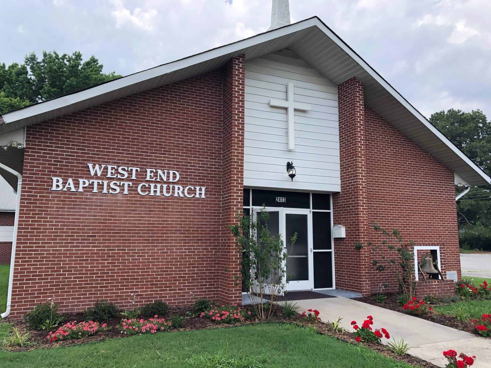 Building lettering for West End Baptist Church