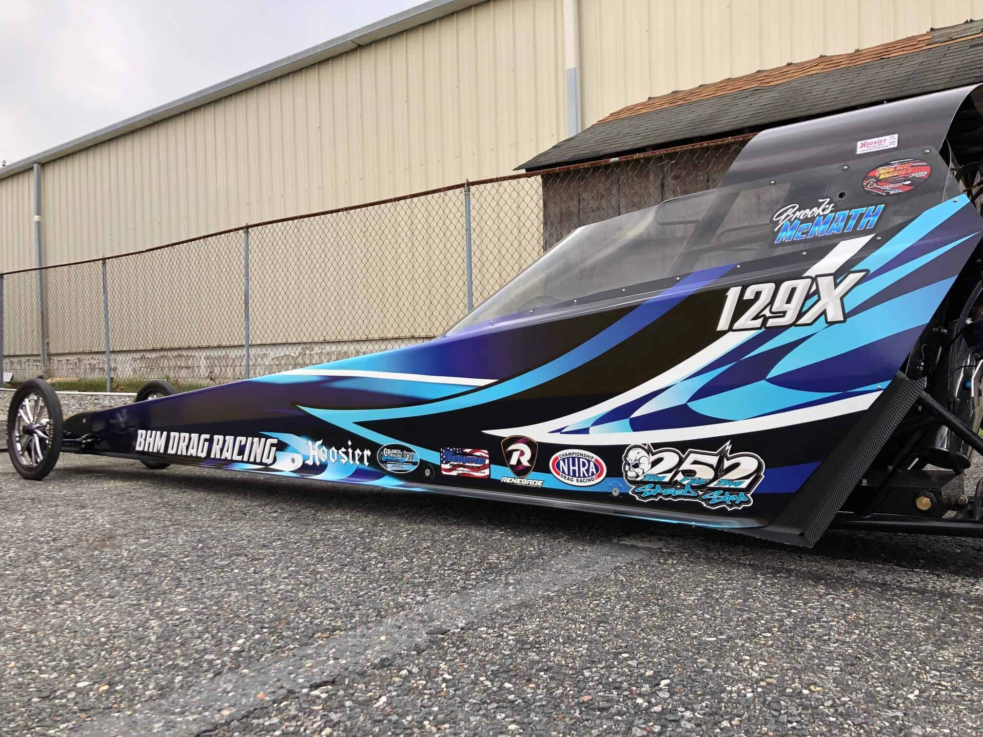 Dragster wrap. See BHM Drag Racing Wrap from DeSigns, Inc.