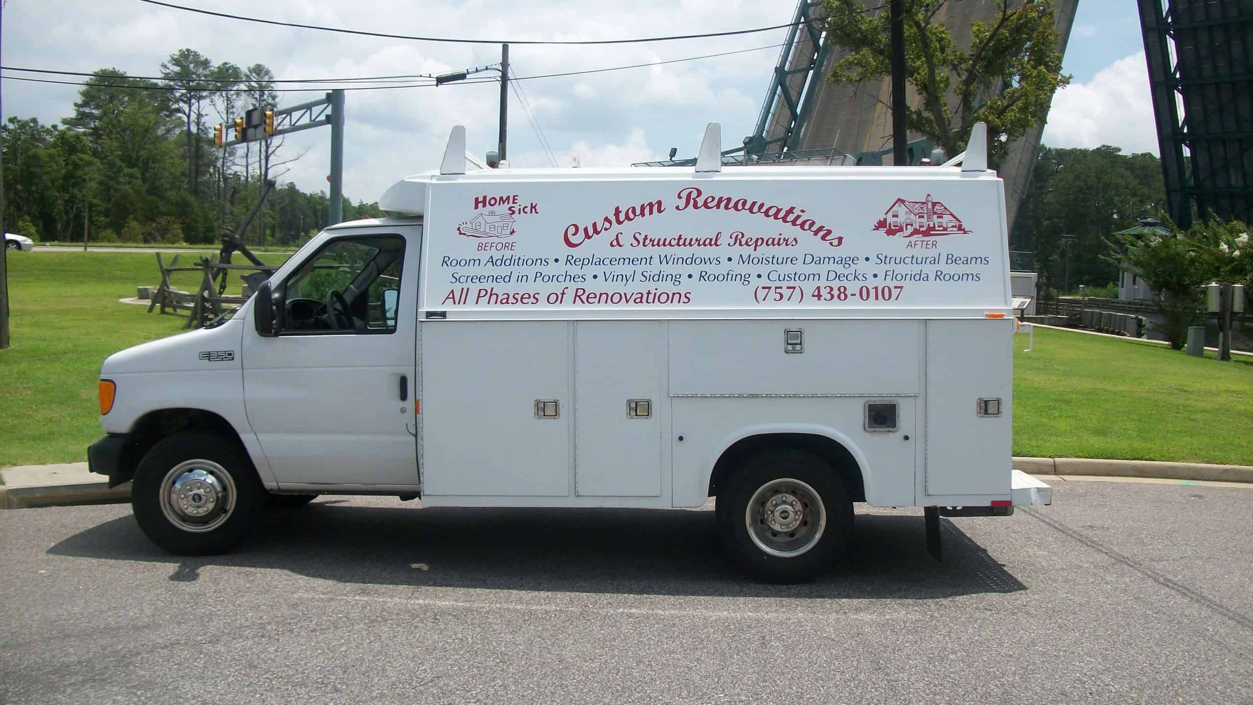 KUV lettering for Custom Renovations