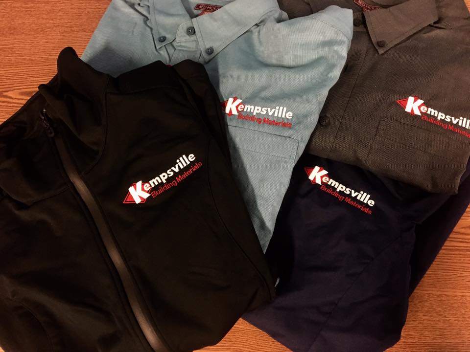 Embroidered-shirts from DeSigns, Inc. See: Kempsville Building Materials embroidered shirts.