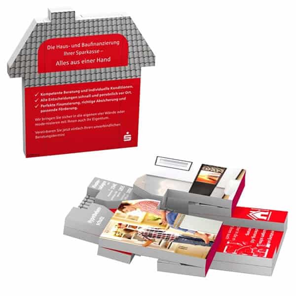 Magic Custom Folding House Shapes - Jitter Cube - Imprint Logo, Company Name or Slogan - Ideas for Real Estate Promo Giveaways, Ideas for Construction Promo Giveaways, Ideas for Interior Designers Promo Giveaways