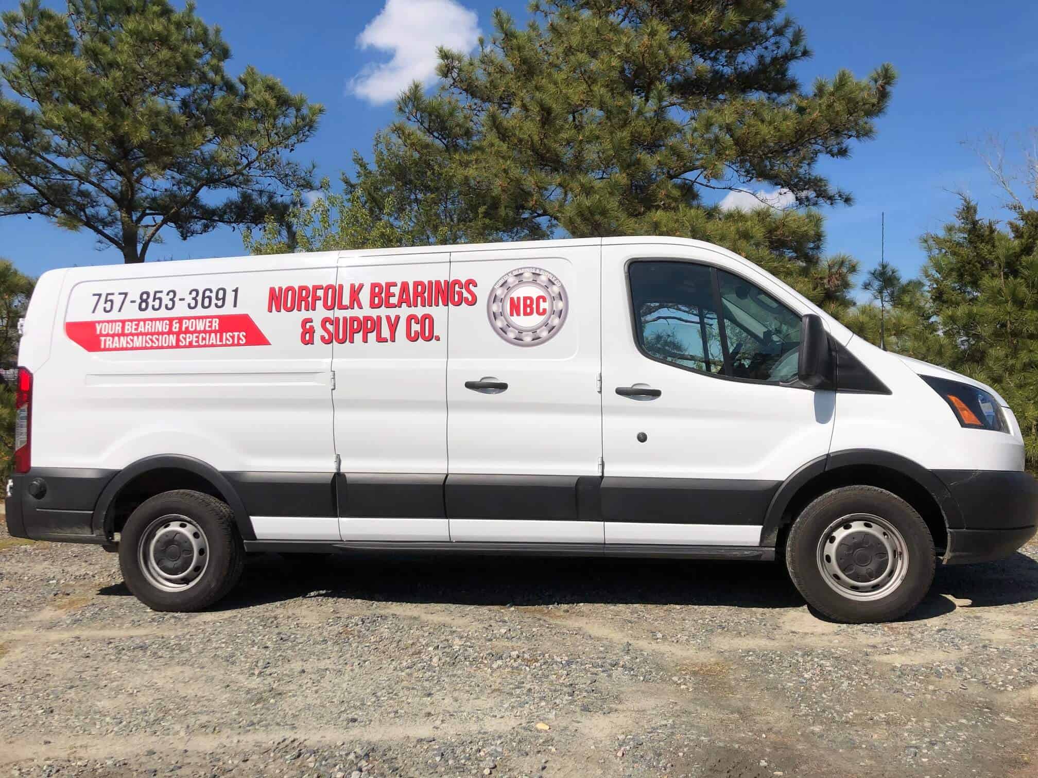 Van lettering for Norfolk Bearings & Supply Co.