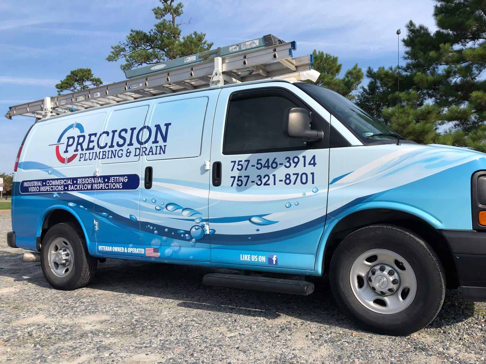 Color van wraps - Precision Plumbing van wrap