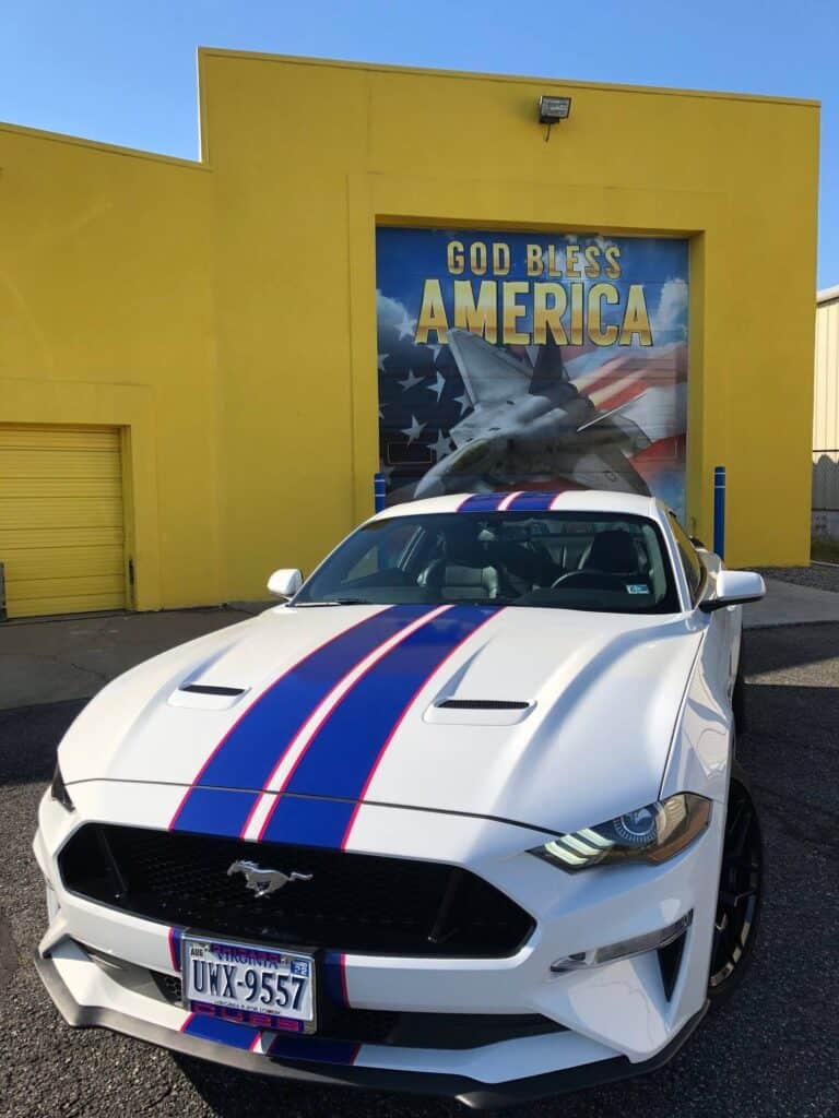 Race car stripes package on Mustang