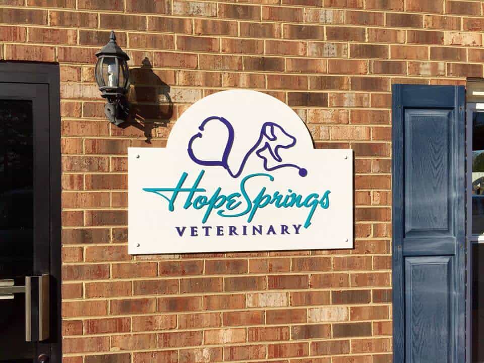 Shaped Raised Letters PVC sign for Hope Springs Veterinary