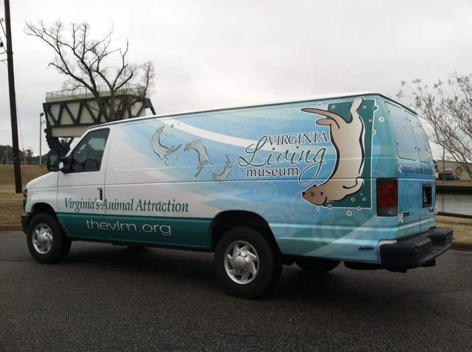 Van lettering and graphics - Virginia Aquarium van graphics