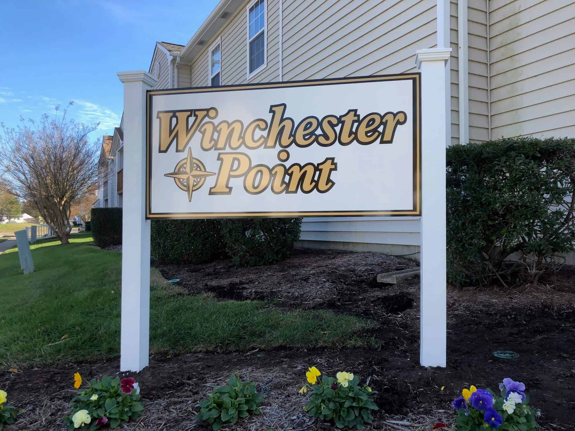 Entrance signs - Mounted sign for Winchester Point