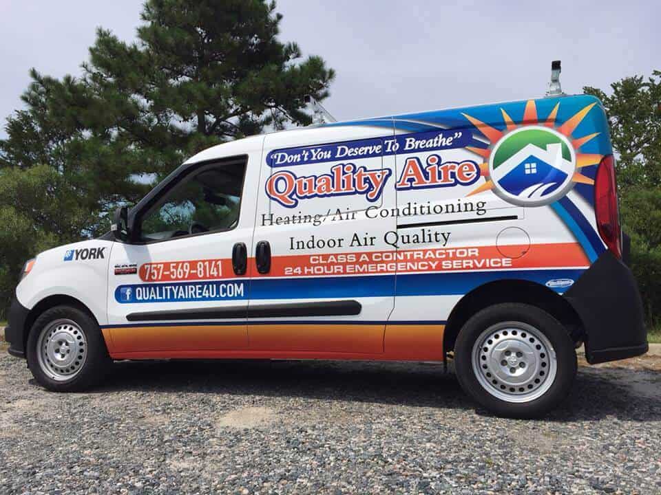 Van wrap for air conditioning business Quality Aire