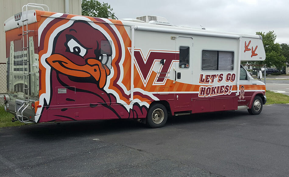 College RV wrap Virginia Tech Hokies