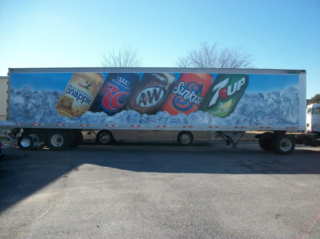 Shipping container wrap, Container truck wraps