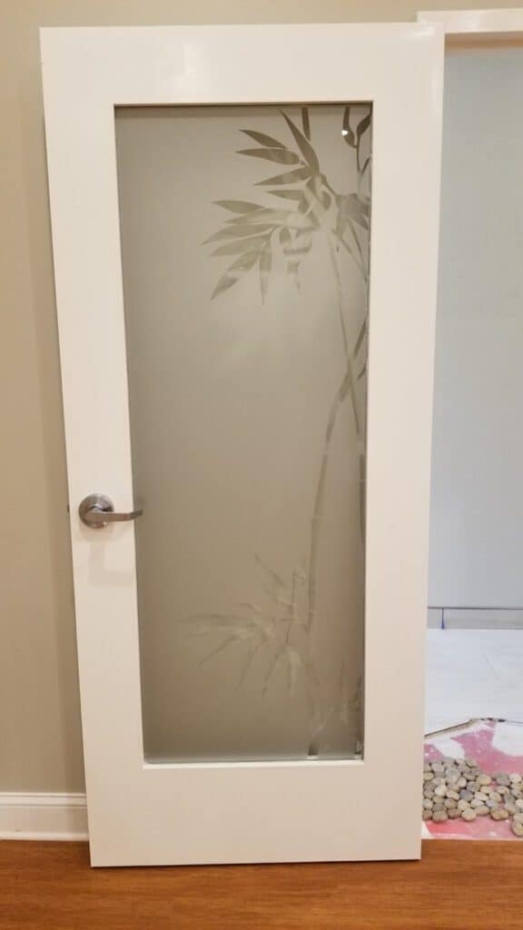 Glass door etch film for style and privacy