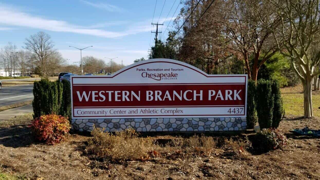 Monument sign for Western Branch Rec Center by DeSigns, Inc.
