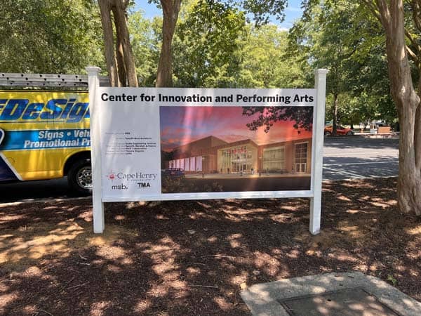 Jobsite signs for construction sites, development site signage from DeSigns, Inc.