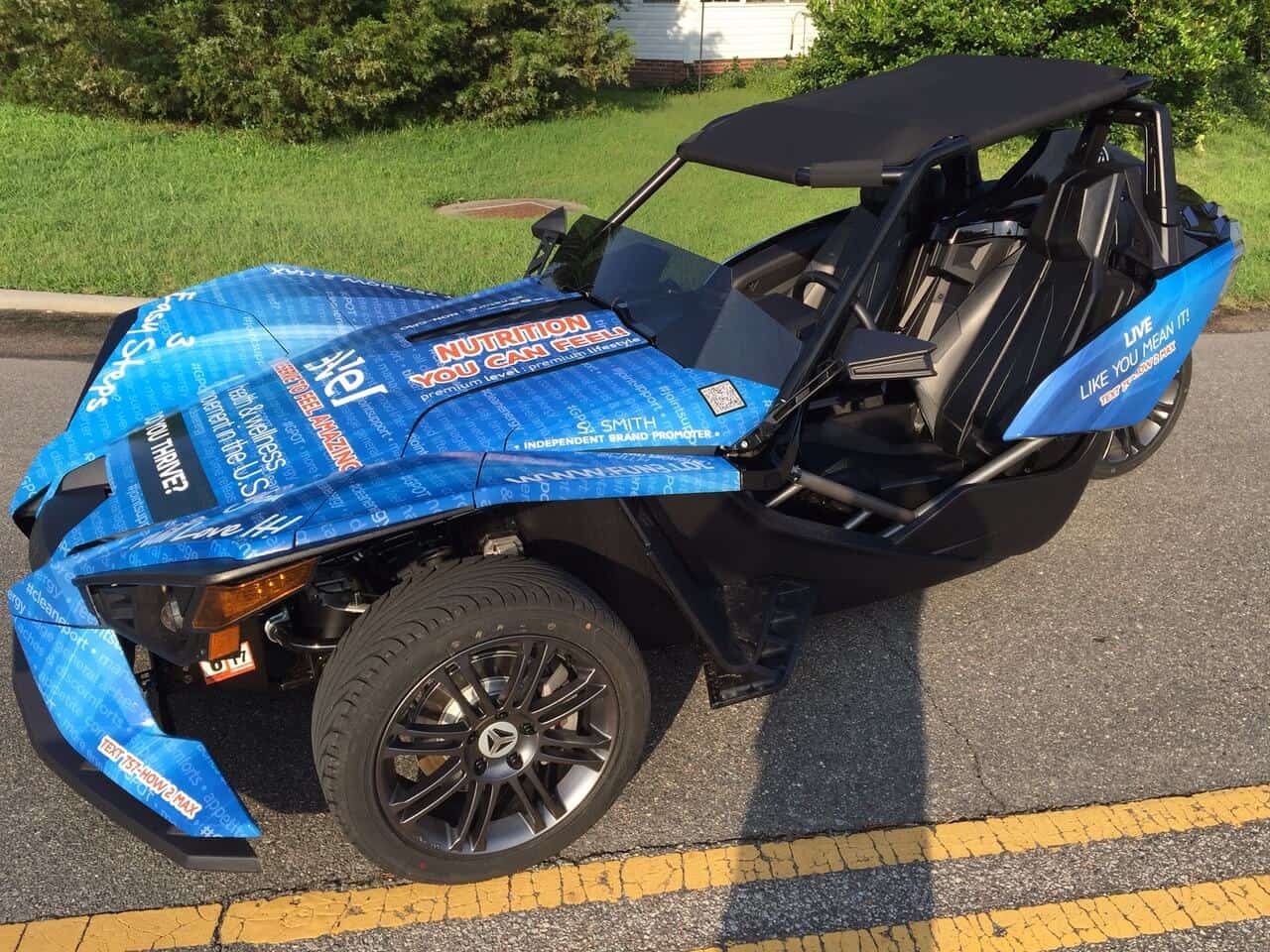 Motorsports wraps and graphics (side view)