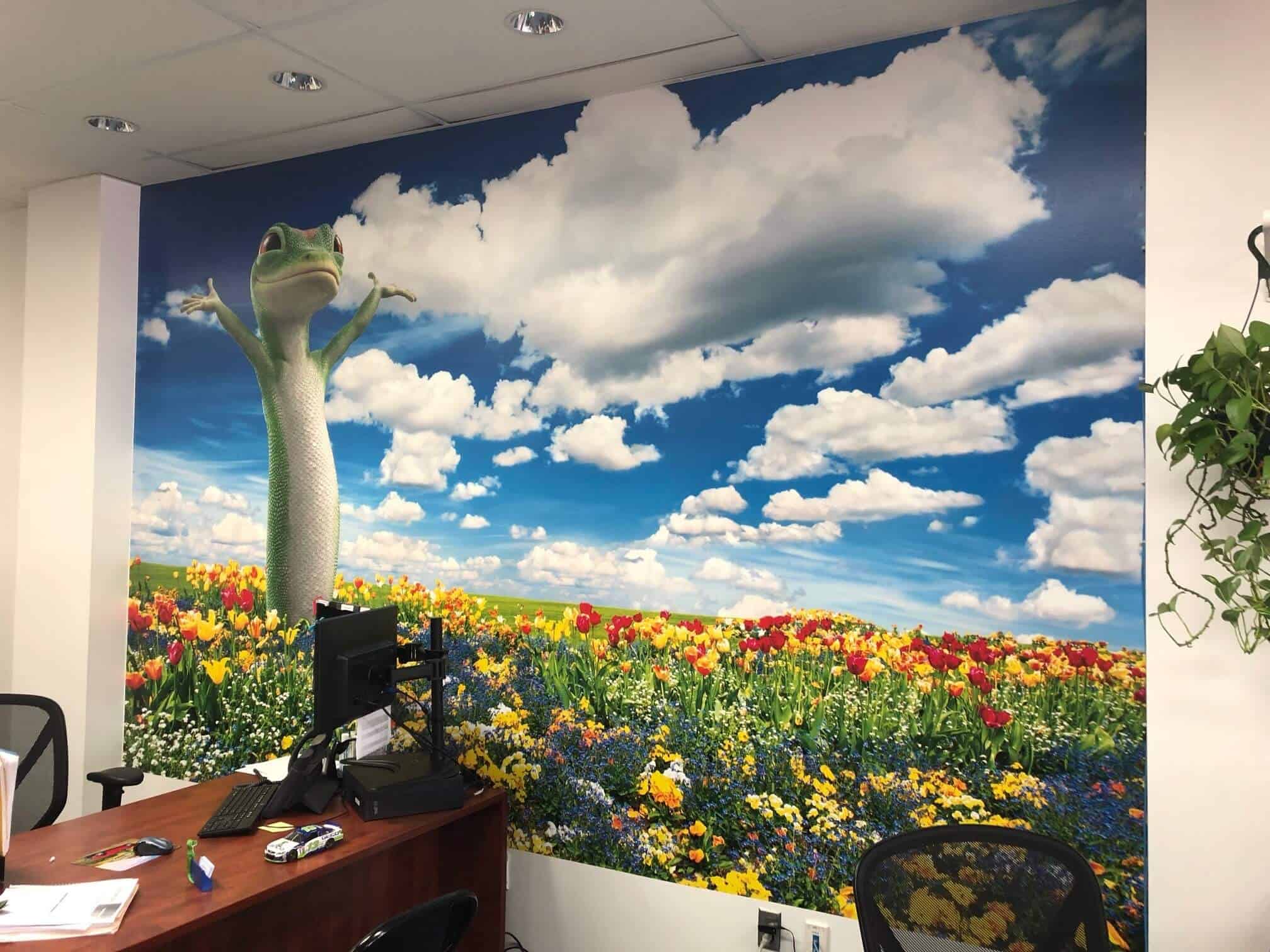 Office murals - Interior office mural for GEICO