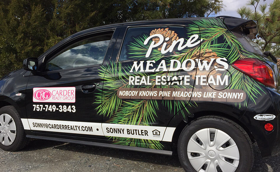 Partial car wrap for Pine Meadows Real Estate
