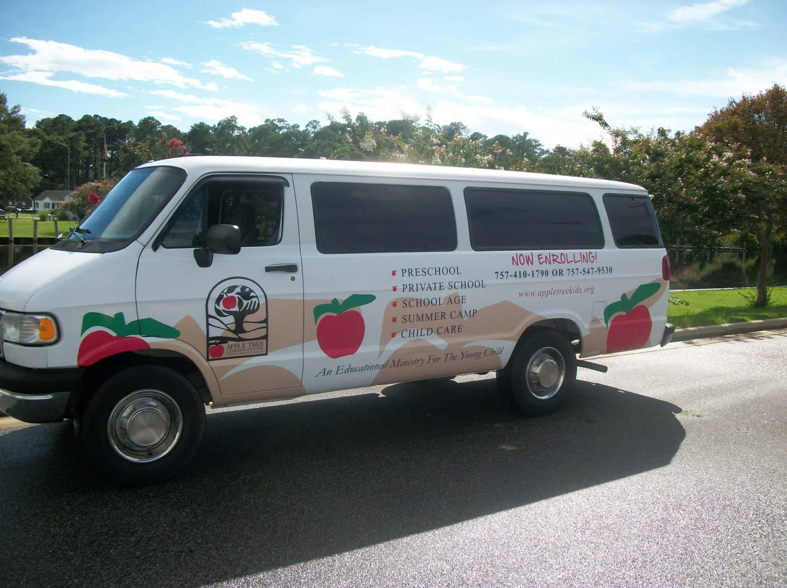 Passenger van partially wrapped