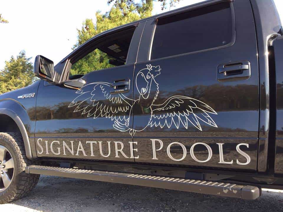Pickup truck 3M lettering for pool company
