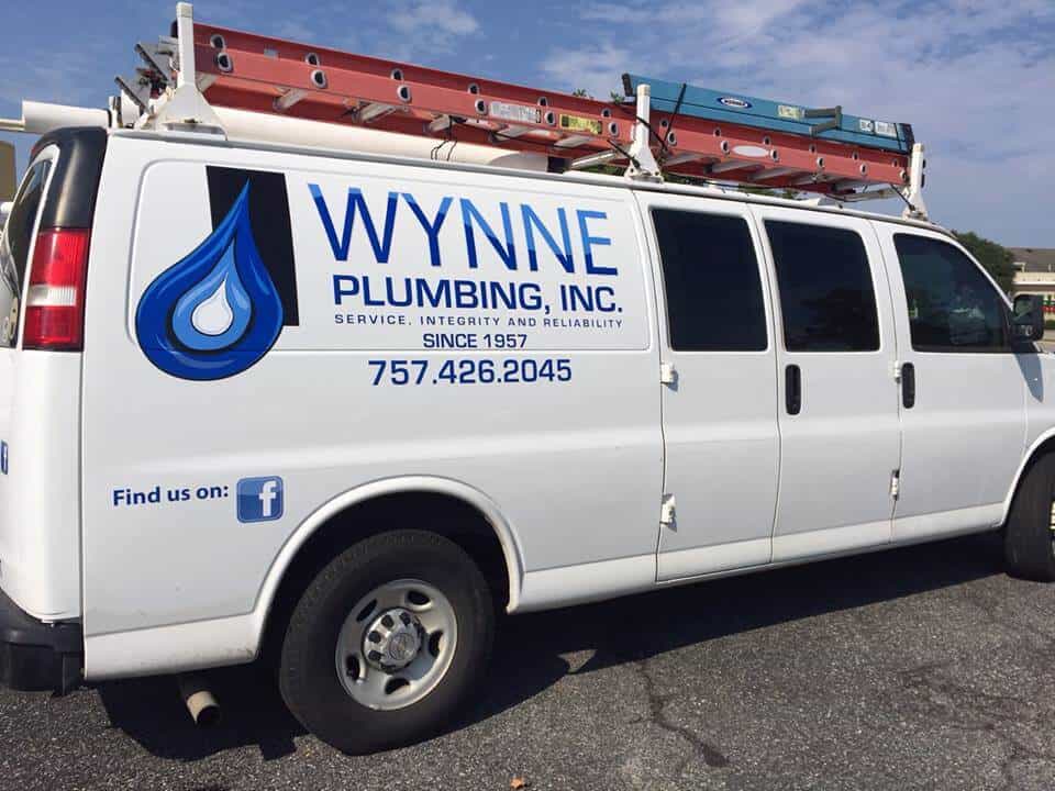 Plumbing van lettering and graphics for WYNNE Plumbing, Inc.
