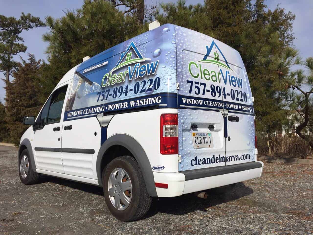 Mini Van Wraps - Power washing van wrap for Clear View