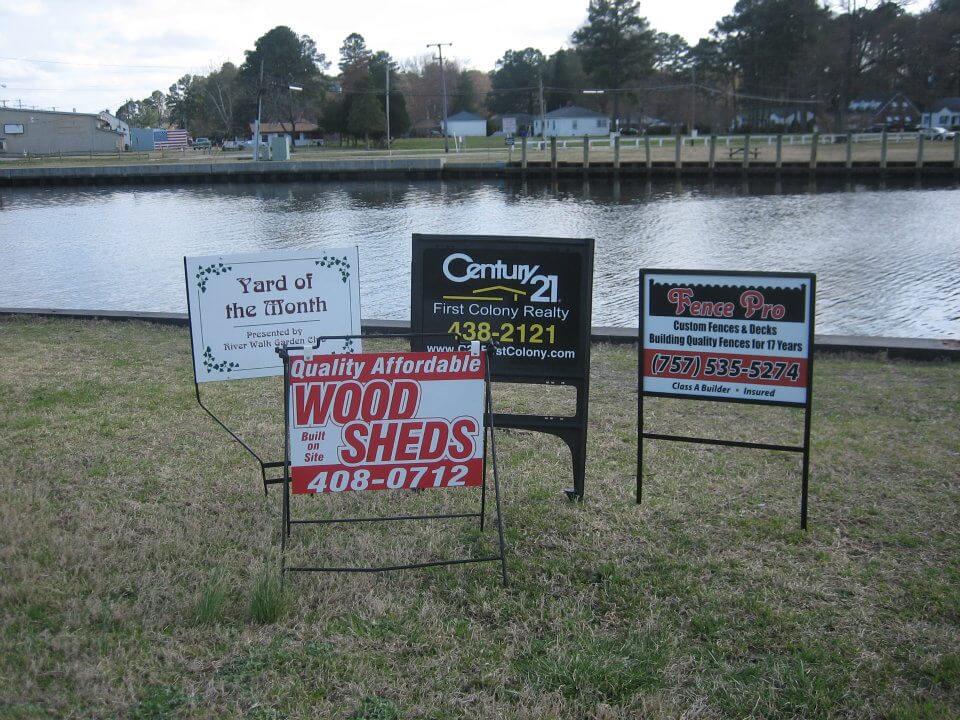 Real estate yard signs, Variety of sign styles for business advertising signs