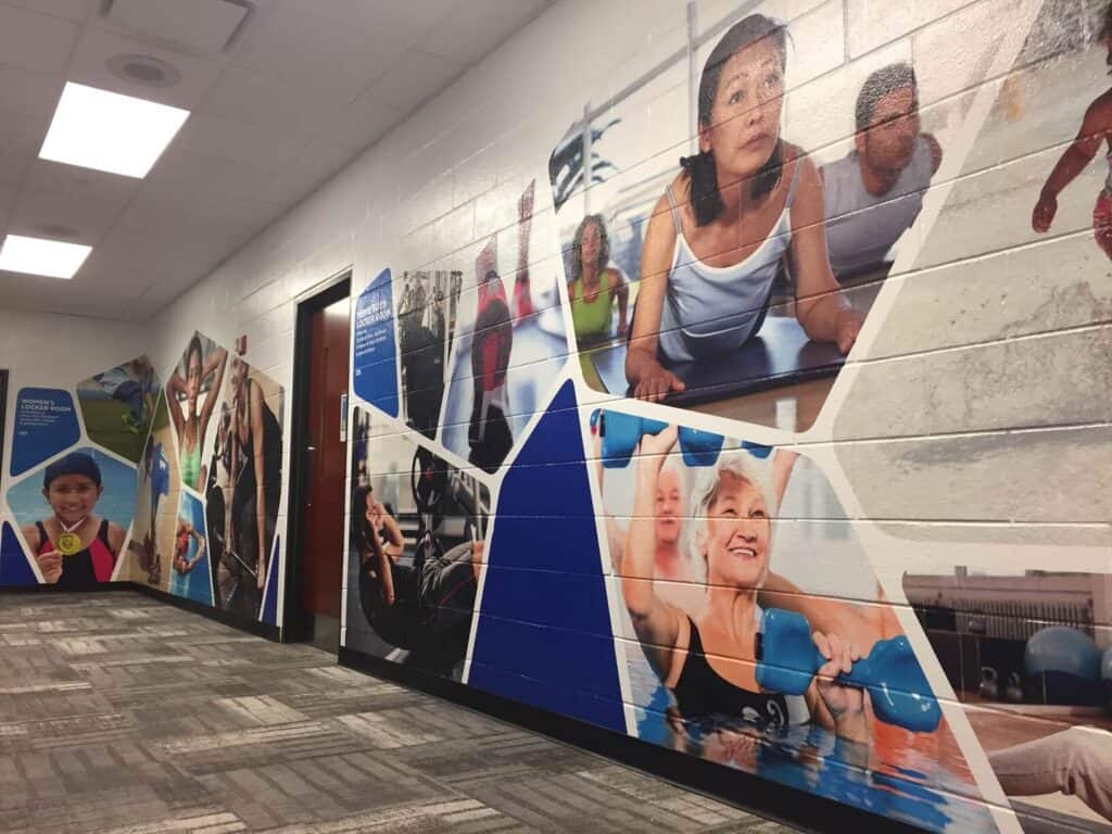 Sports murals - We design and install graphic murals on walls, buildings, glass, floors, stairs and more.