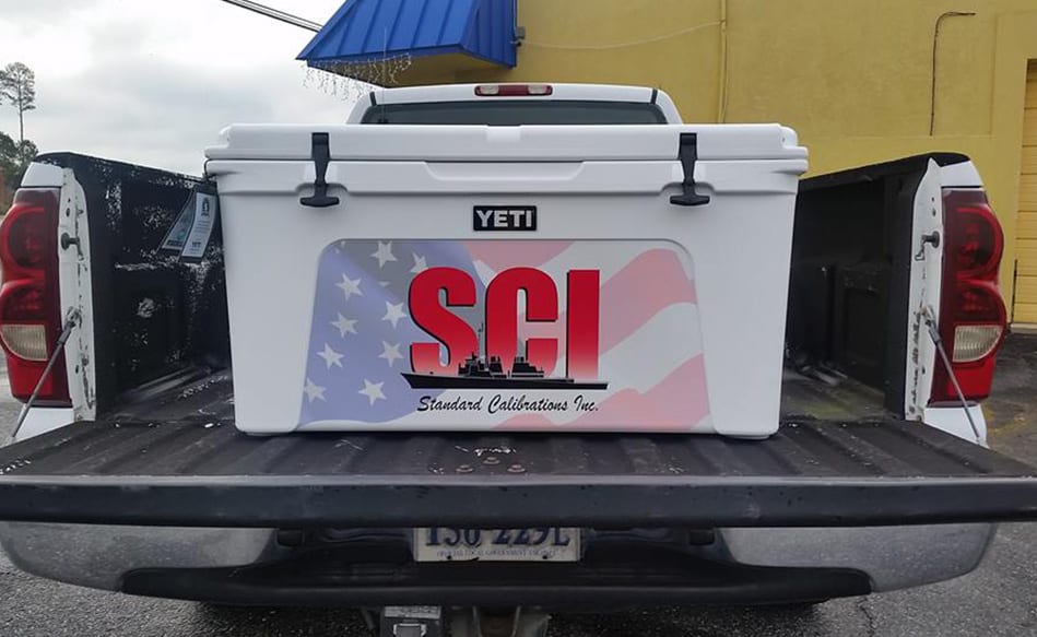 Yeti cooler wrap. We can custom wrap most anything at DeSigns, Inc.