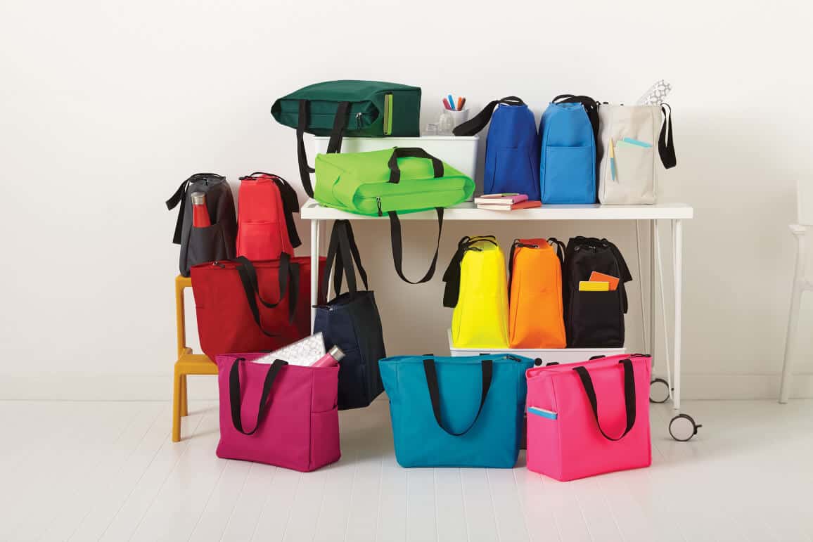 Large zipper style  tote bags - Several colors -Zip up tote bags - Imprint your company logo, name or slogan