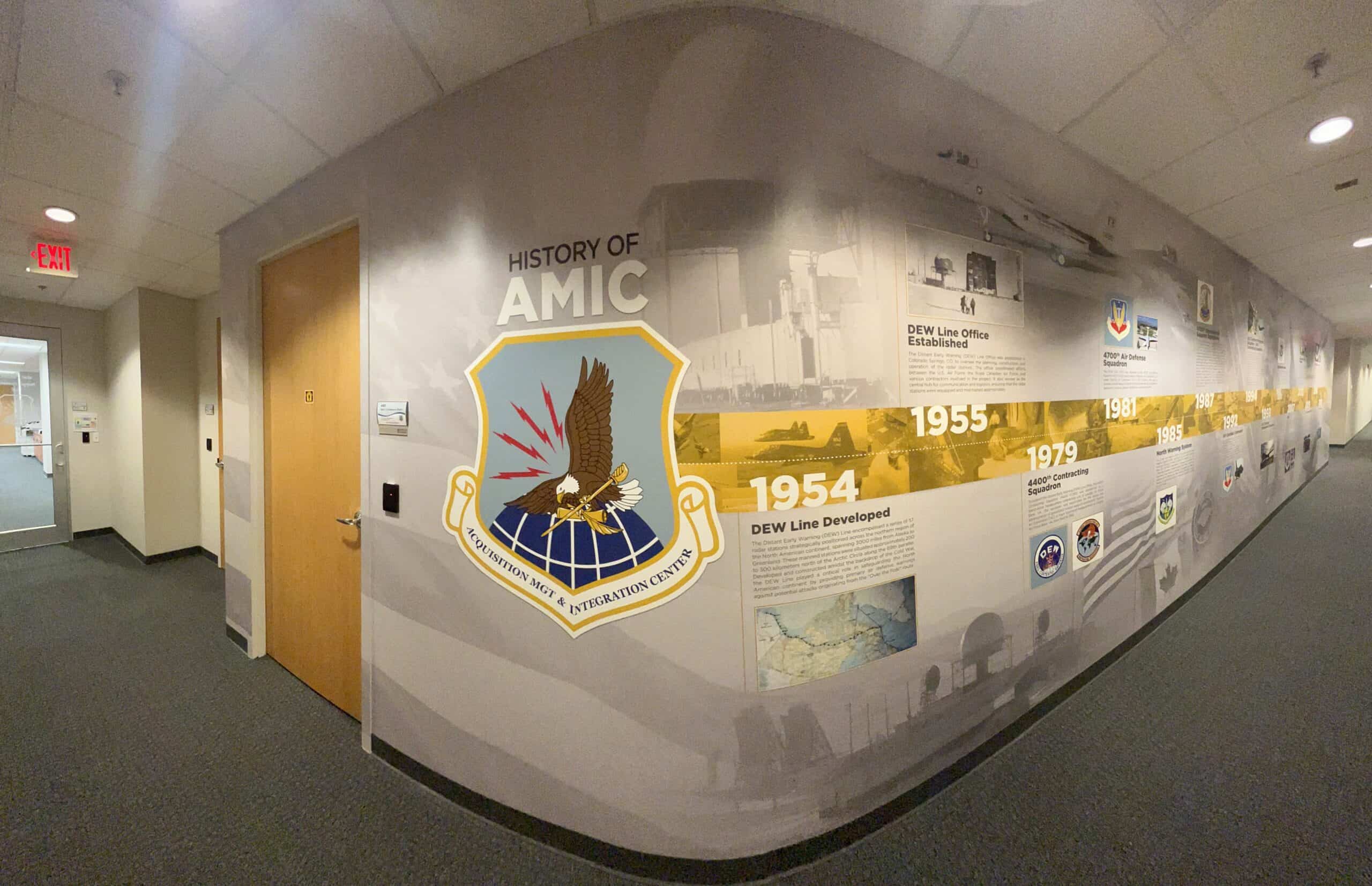 Wrap around wall mural - Wall mural history of AMIC by DeSigns, Inc., Chesapeake, VA