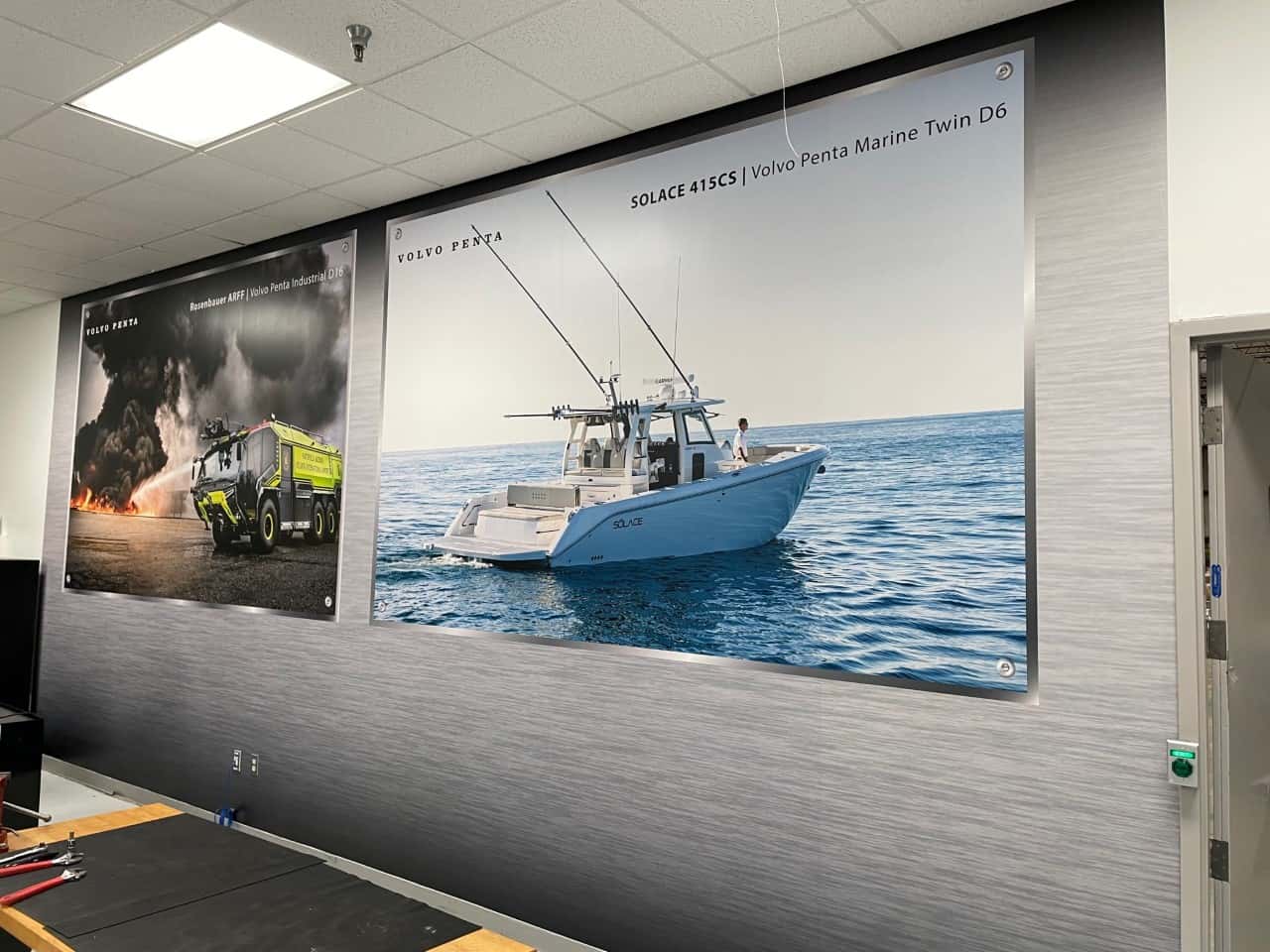 Wall murals designed and installed for your business by DeSigns, Inc. for Volvo Penta